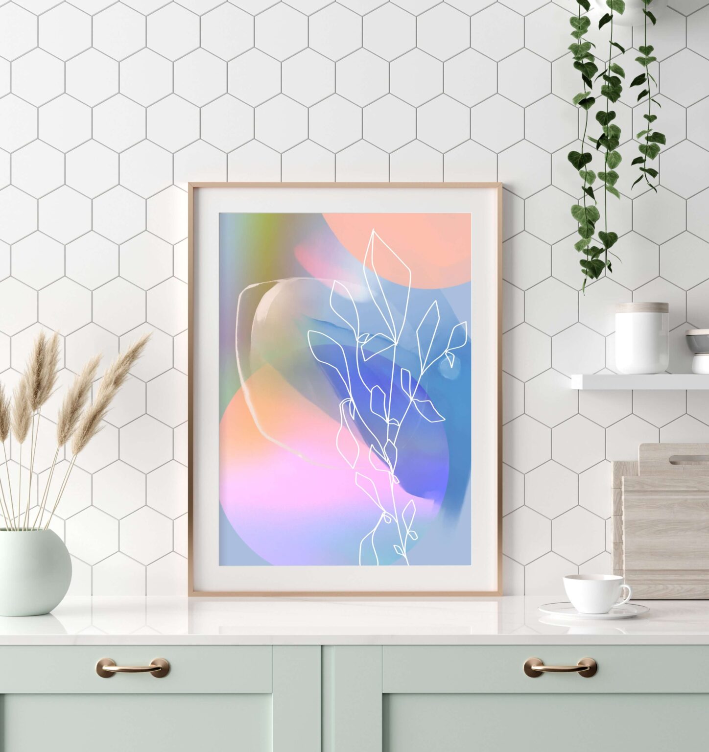 happy colourful art for bedroom or home decor